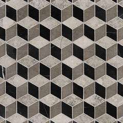 Hexagon textured stone wall for background
