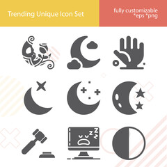 Simple set of idle related filled icons.