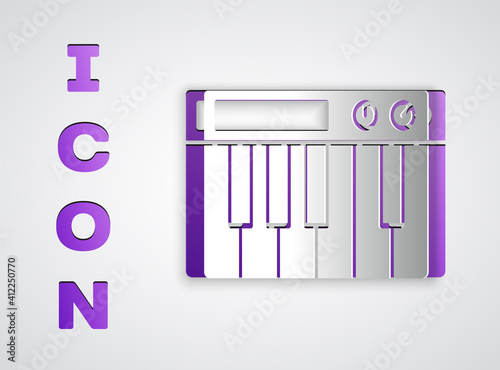 Paper Cut Music Synthesizer Icon Isolated On Grey Background Electronic Piano Paper Art Style Vector Wall Mural Kostiantyn Paper Cut Music Synthesizer Icon Isolated On Grey Background Electronic Piano Paper Art Style Vector Wall Mural Kostiantyn