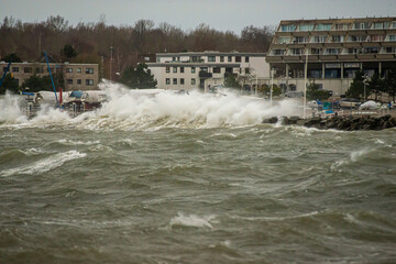 Wintersturm Kiel Schilksee Ostsee Kieler Förde