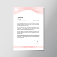 Obraz premium Simple modern letterhead design with gradient pink