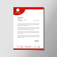 Simple modern letterhead design with gradient red
