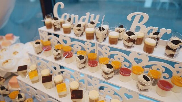 lots of sweet cakes on candy bar