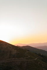Fototapeta na wymiar Beautiful view of hills at sunset