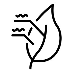 Gmo contain leaf icon. Outline gmo contain leaf vector icon for web design isolated on white background