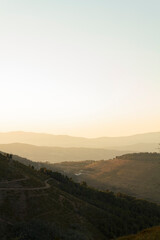 Fototapeta premium Landscape of hills at dusk