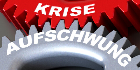Krise Aufschwung in 3D