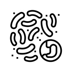 bacteria or fungus of digestion system line icon vector. bacteria or fungus of digestion system sign. isolated contour symbol black illustration