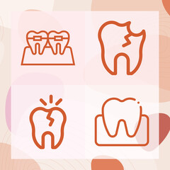 Simple set of posterior related lineal icons