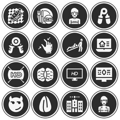 16 pack of bite  filled web icons set