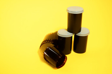 35mm film roll. Analog photography hobby 