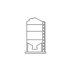 Granary vector line icon in flat. Vector sign illustration