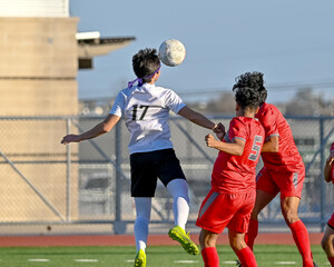 Obraz premium Athletic boy making amazing plays during a soccer game