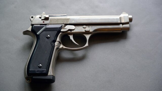 Personal gun pistol revolver at home for private security 
