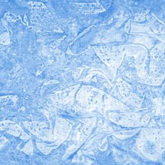 Obraz premium Blue ink and watercolor frost texture on white paper background. Paint leaks and decalcomania effects. Hand-painted gouache abstract image. Mess on the canvas.
