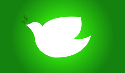 Dove of peace in front of a background