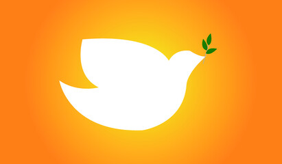 Dove of peace in front of a background