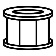 Rock drum icon. Outline rock drum vector icon for web design isolated on white background