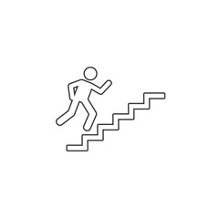 Up the ladder stickman figure person people human pictogram image vector line icon