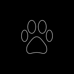 dog paw icon line, vector illustration