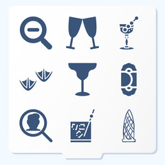 Simple set of 9 icons related to ceramics