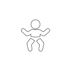 Baby line icon in flat vector illustration