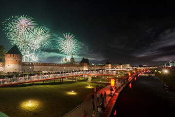 Fireworks on the Kazanskaya embankment