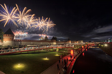 Fireworks on the Kazanskaya embankment