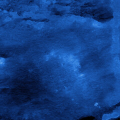 Blue ink and watercolor frost texture on white paper background. Paint leaks and decalcomania effects. Hand-painted gouache abstract image. Mess on the canvas.