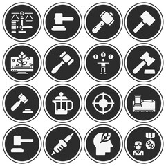 16 pack of reliability  filled web icons set