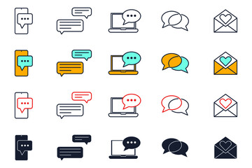 Set of Message Chat icon. SMS mail pack symbol template for graphic and web design collection logo vector illustration