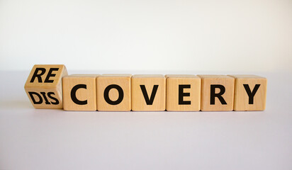 Recovery or discovery symbol. Turned a wooden cube, changed a word 'discovery' to 'recovery'....