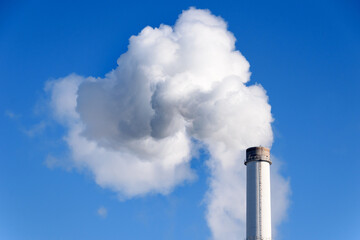 Factory chimney with smoke