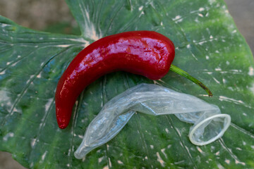Red peper and condom
