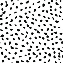 Simple vector pattern of dots, strokes, spots, smears. Hand drawn illustration, dry brush. Scandinavian style, wallpaper, fabric, textile design.