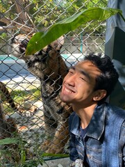 Man and tiger