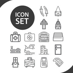 Simple set of lift related lineal icons.