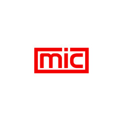 MIC monogram in red rectangle.  MIC logo.
