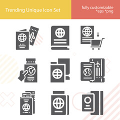 Simple set of readable related filled icons.