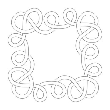 monochrome icon with Celtic knot ethnic art ornaments