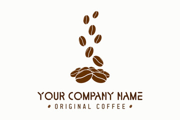 Coffee bean logo template vector icon isolated on white background