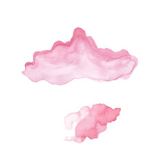 Pink watercolor wash off, stroke, dye