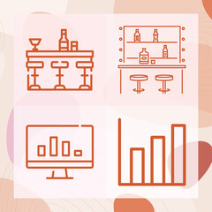 Simple set of stat related lineal icons