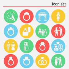 16 pack of rejoice  filled web icons set