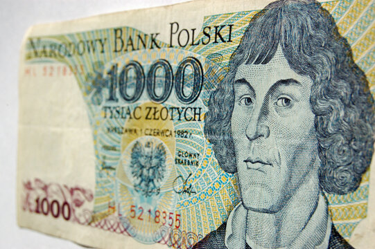 Copernicus on Polish banknote