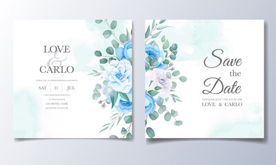 Beautiful wedding invitation card with flower decoration