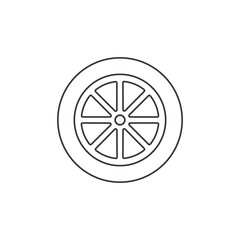 Fototapeta premium Car wheel line icon. Car wheel isolated. Vector 