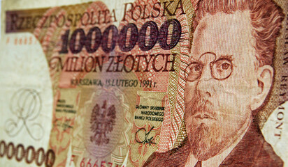 Fototapeta na wymiar Wladyslaw Reymont Polish banknote