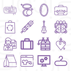 16 pack of fashion  lineal web icons set