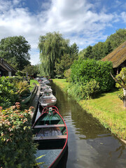 Obraz premium Giethoorn, Netherland. Beautiful place with a lot green. 